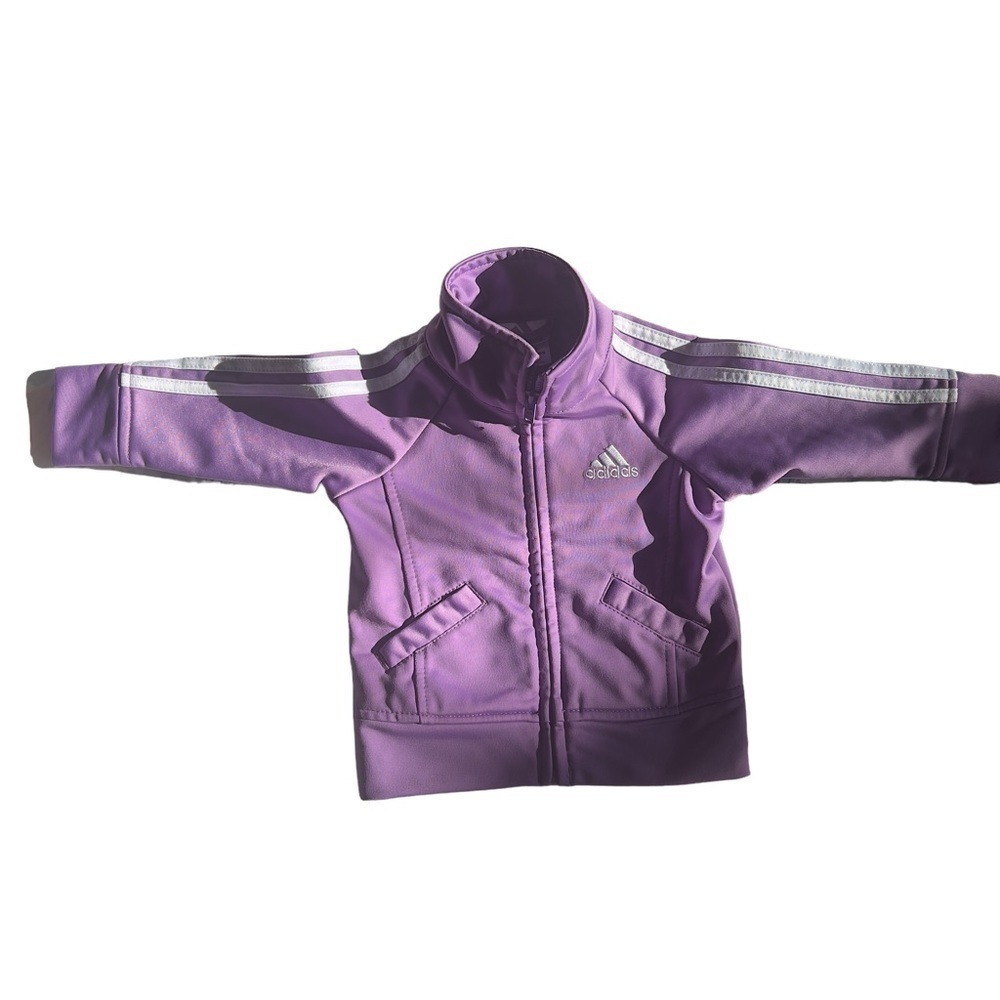 Adidas Baby Zip Front Classic Tricot Purple Jacket size 3 months